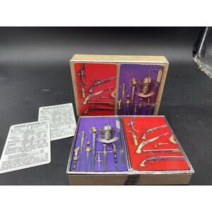 Vintage Congress Playing Cards Set Of 2 Decks Antique Gun Medieval Swords